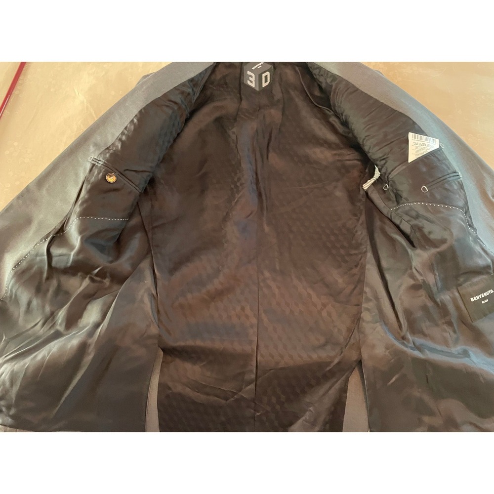 Benvenuto Black 3D Suit 38R Gray Fabio Pants 32x31 2 pc suit WOW - Picture 10 of 16